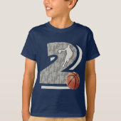 Nummer 2 Basketball- en afspeelontwerp T-shirt (Voorkant)