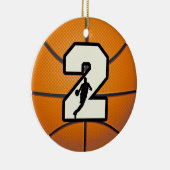 Nummer 2 Basketball Keramisch Ornament (Rechts)