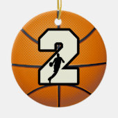 Nummer 2 Basketball Keramisch Ornament (Voorkant)