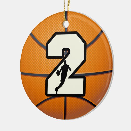 Nummer 2 Basketball Keramisch Ornament (Links)