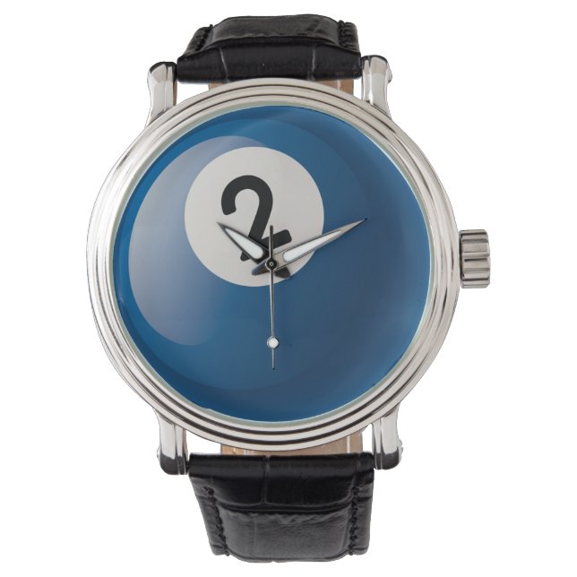 Nummer 2 Biljartbal Horloge (Voorkant)