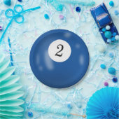 Nummer 2 biljartbal papieren bordje (Feest)