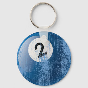 NUMMER 2 BILLIARDS BALL - ERODED AND AGENTJLE SLEUTELHANGER