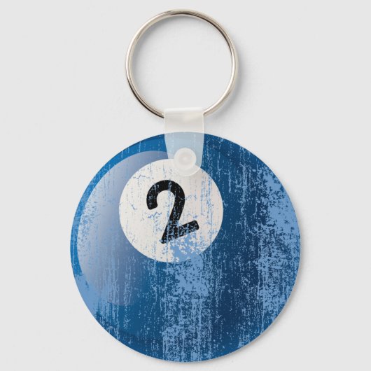 NUMMER 2 BILLIARDS BALL - ERODED AND AGENTJLE SLEUTELHANGER (Voorkant)