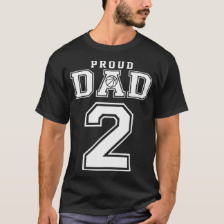 Nummer 2 Custom Proud Basketball Dad Gepersonalise T-shirt