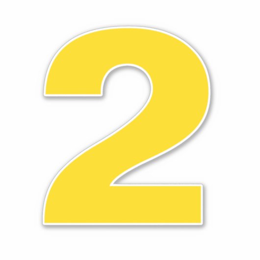 Nummer 2 Gold en White Sticker (Voorkant)
