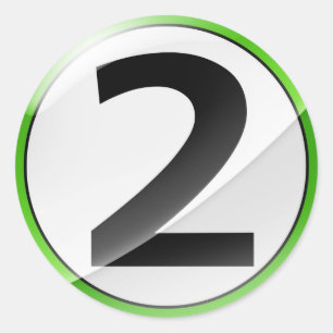 Nummer 2 groene sticker