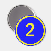nummer 2 in een cirkel magneet (Voorkant / Achterkant)