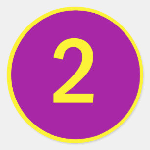 nummer 2 in een cirkel ronde sticker