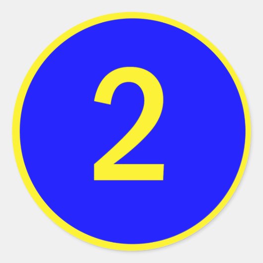 nummer 2 in een cirkel ronde sticker (Voorkant)