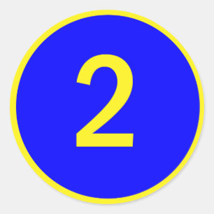 nummer 2 in een cirkel ronde sticker