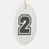 Nummer 2 keramisch ornament (Rechts)