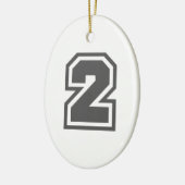 Nummer 2 keramisch ornament (Links)