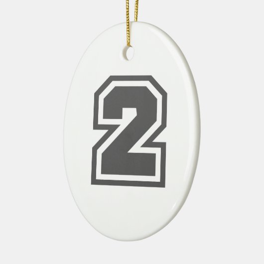 Nummer 2 keramisch ornament (Links)