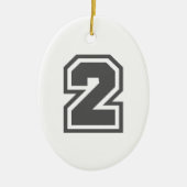 Nummer 2 keramisch ornament (Voorkant)