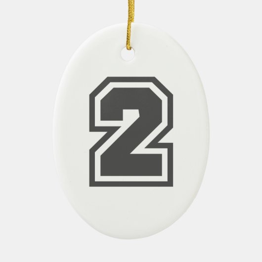 Nummer 2 keramisch ornament (Voorkant)