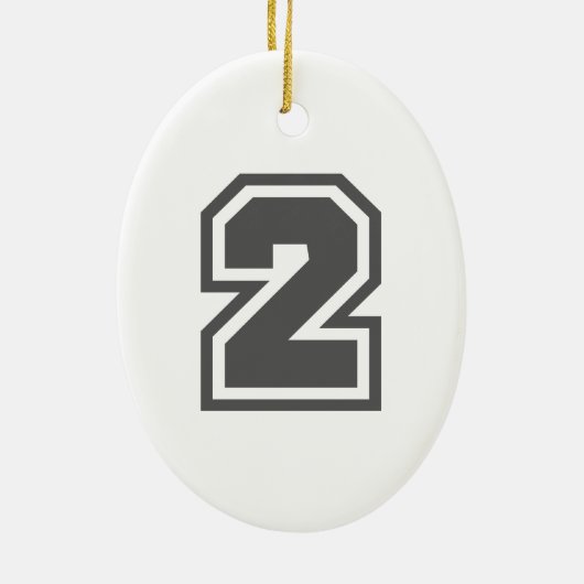 Nummer 2 keramisch ornament (Achterkant)