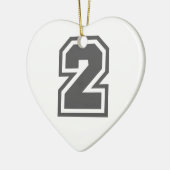 Nummer 2 keramisch ornament (Links)