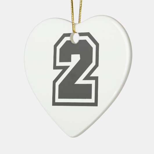 Nummer 2 keramisch ornament (Links)