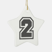 Nummer 2 keramisch ornament (Rechts)