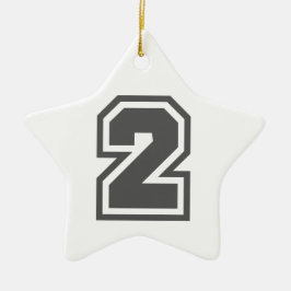 Nummer 2 keramisch ornament