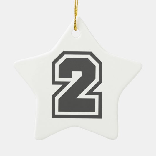 Nummer 2 keramisch ornament (Voorkant)