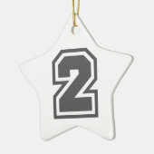 Nummer 2 keramisch ornament (Links)