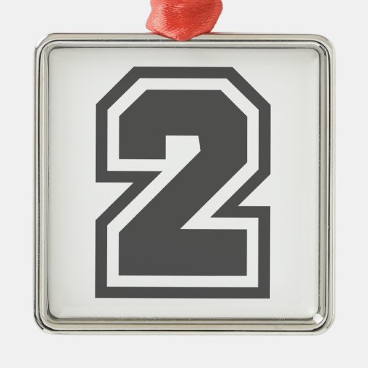Nummer 2 metalen ornament (Voorkant)