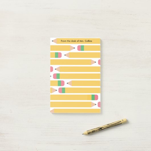 Nummer 2 Pencils Personalized Teacher Appreciation Post-it® Notes (Op bureau)