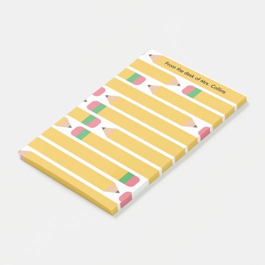Nummer 2 Pencils Personalized Teacher Appreciation Post-it® Notes (Schuin)