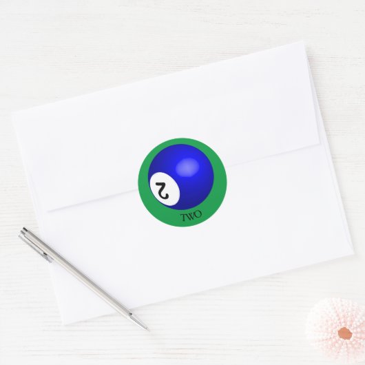 Nummer 2 Pool Ball Sticker (Envelop)