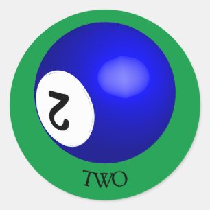 Nummer 2 Pool Ball Sticker