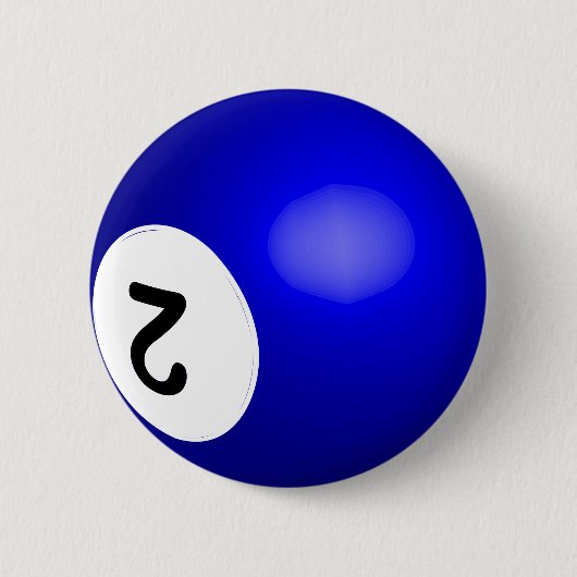 Nummer 2 Poolbal Knop Ronde Button 5,7 Cm (Voorkant)