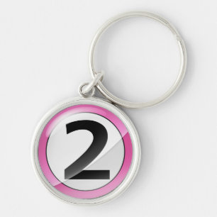 Nummer 2 roze premium Sleutelhanger