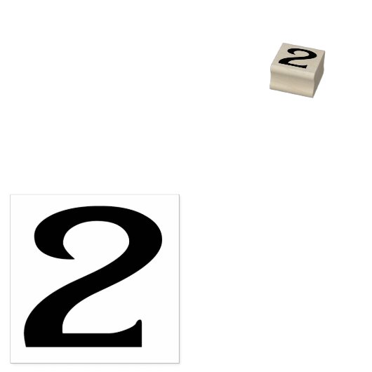 Nummer 2 Rubber Art Stempel (Gestempeld)
