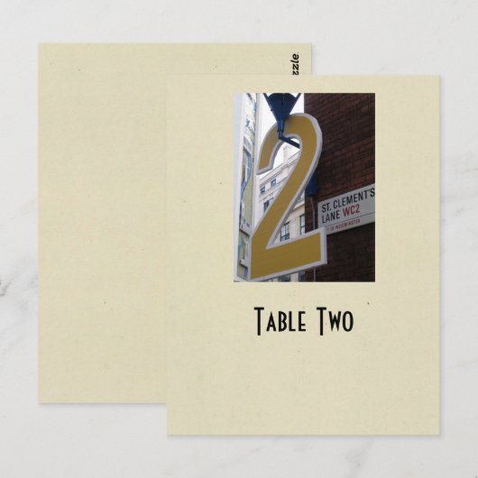 Nummer 2 tabel reëel ivoor briefkaart (Voorkant / Achterkant)