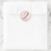 Nummer 2 Twee Monogram Roze Waterverf Goud Ronde Sticker (Tas)