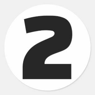 Nummer 2 twee ronde sticker