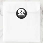 Nummer 2 Twee Vineta Nummers van Janz Black Ronde Sticker (Tas)