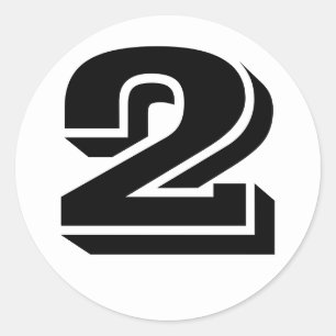 Nummer 2 Twee Vineta Nummers van Janz White Ronde Sticker