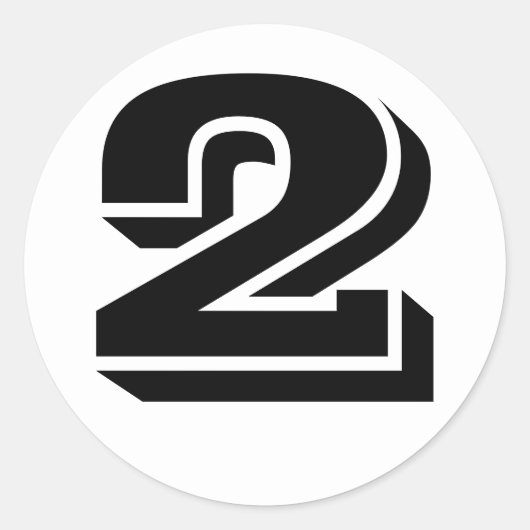 Nummer 2 Twee Vineta Nummers van Janz White Ronde Sticker (Voorkant)