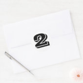 Nummer 2 Twee Vineta Nummers van Janz White Ronde Sticker (Envelop)