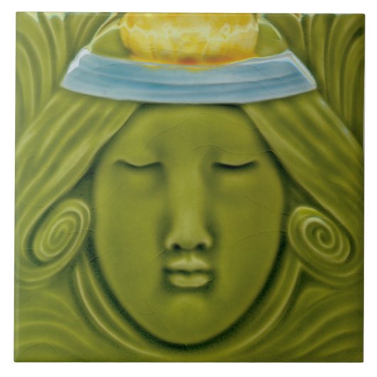 Nummer 2 van 3 Repo German Art Nouveau Jugendstils Tegeltje (Voorkant)