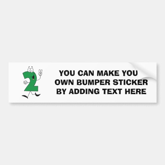 Nummer 2e verjaardag Tshirts en geschenken Bumpersticker (Voorkant)
