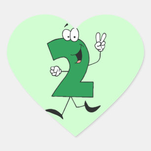Nummer 2e verjaardag Tshirts en geschenken Hart Sticker