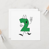 Nummer 2e verjaardag Tshirts en geschenken Kaart (Voorkant / Achterkant in situ)