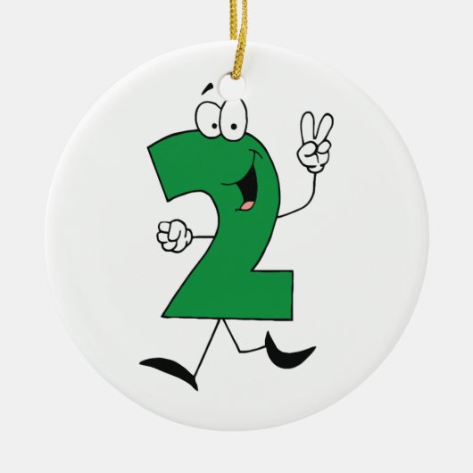 Nummer 2e verjaardag Tshirts en geschenken Keramisch Ornament (Voorkant)