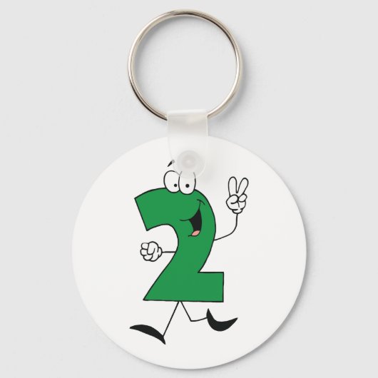 Nummer 2e verjaardag Tshirts en geschenken Sleutelhanger (Voorkant)