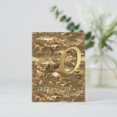 Nummer 30 30e Jubileum Gouden Typografie Briefkaart (Staand voorkant)