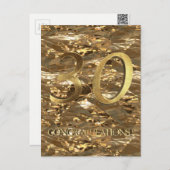 Nummer 30 30e Jubileum Gouden Typografie Briefkaart (Voorkant / Achterkant)